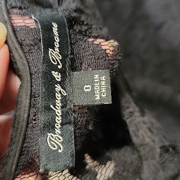 Broadway & Broome Size 0 Black Lace "Little Black Dress" Lined with Slip Dress. - Picture 13 of 15